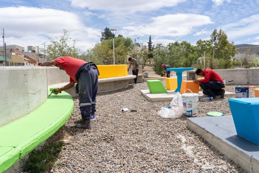 Esquel avanza con la restauración integral de la Plaza del Cielo