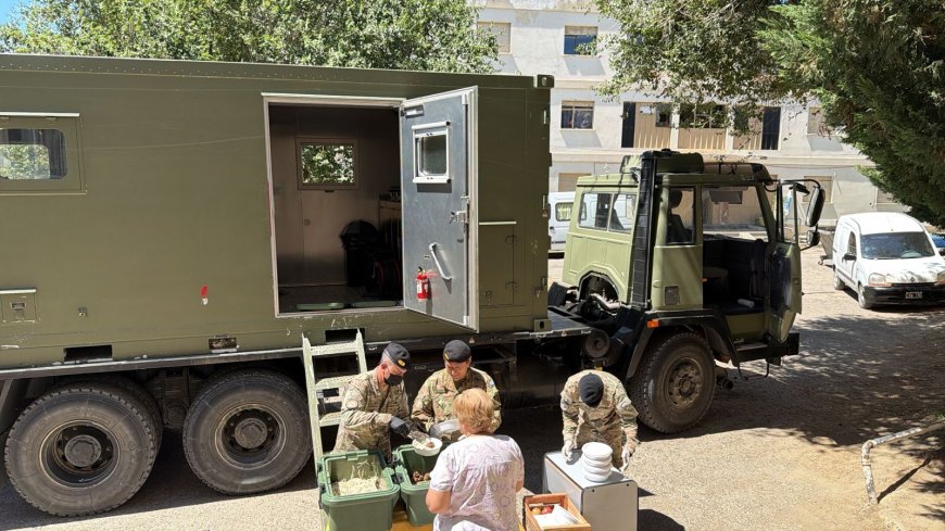 El Ejército Argentino refuerza su apoyo al Municipio tras el deslizamiento del Cerro Hermitte