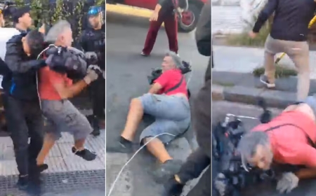 Agredieron a trabajadores de prensa frente al Congreso: gas pimienta, empujones y un camarógrafo demorado