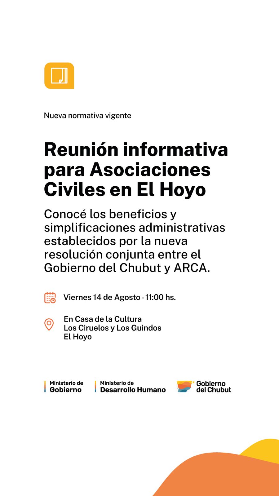Provincia brindará una jornada de asesoramiento para asociaciones civiles en El Hoyo